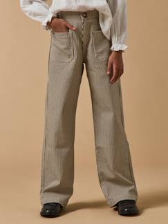 -Pantalon droit rayé fille