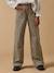 Pantalon droit rayé fille Rayure marron 1 - vertbaudet enfant 