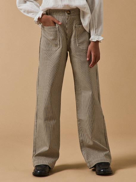 Fille-Pantalon droit rayé fille