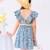 Robe cérémonie  fleurie  et  à volants  angel Bleu foncé or 2 - vertbaudet enfant 