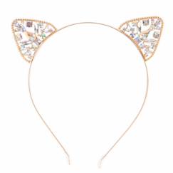 Jouet-Jeux d'imitation-Bandeau à cheveux serre-tête chat strass
