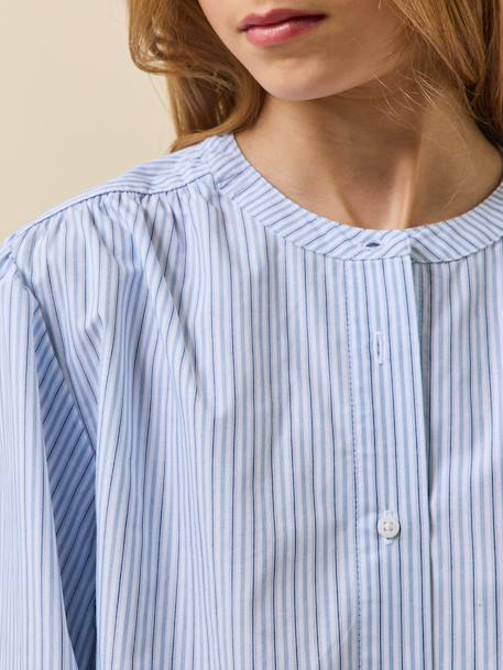 Chemise rayée fille - collection junior Rayure bleu/ecru 3 - vertbaudet enfant 
