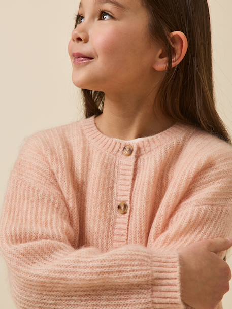 Cardigan fille avec laine et mohair Nude+Tangerine 3 - vertbaudet enfant 