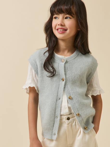 Fille-Cardigan fille laine et mohair