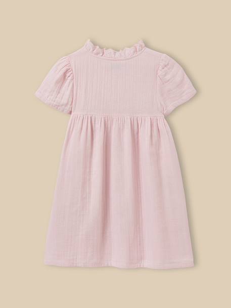 Robe en gaze de coton fille Rose tendre 4 - vertbaudet enfant 