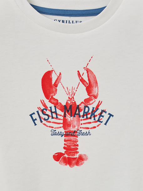 T-shirt homard garçon - coton biologique Ecru 4 - vertbaudet enfant 