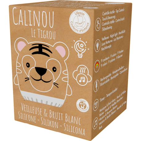 Mini veilleuse bruit blanc calinou Blanc+Gris+Orange 18 - vertbaudet enfant 