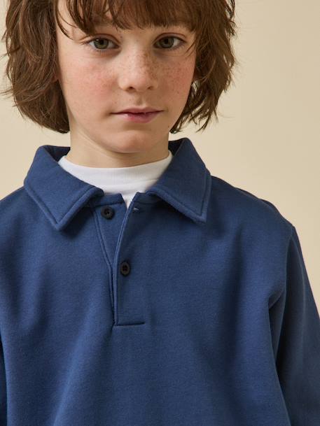 Sweat-polo garçon - coton biologique Indigo 3 - vertbaudet enfant 