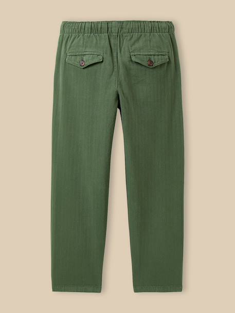 Pantalon chevrons garçon Denim bleu+Vert 6 - vertbaudet enfant 