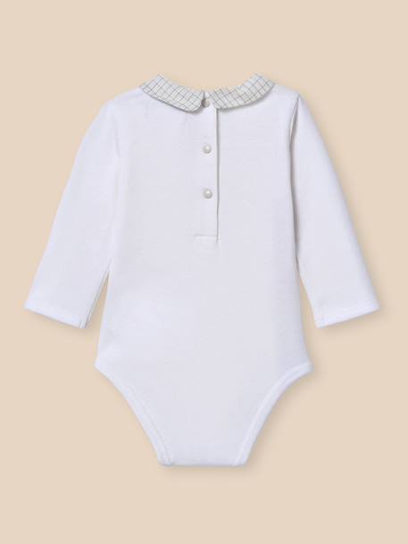 Body bébé col à carreaux - coton biologique Carreaux bleu 4 - vertbaudet enfant 