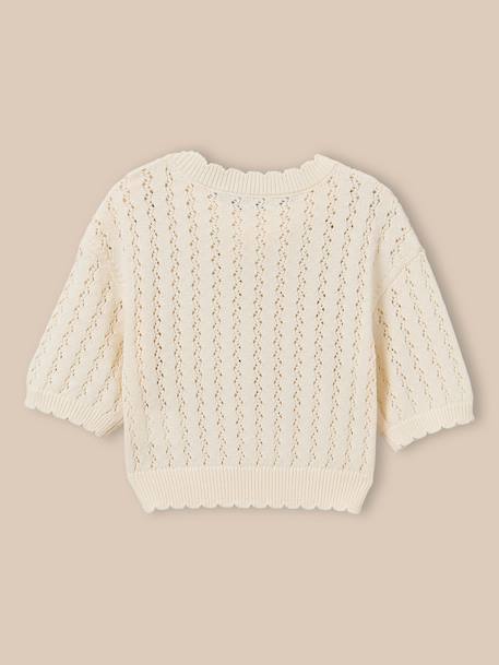Pull en crochet fille - collection junior Ecru 3 - vertbaudet enfant 