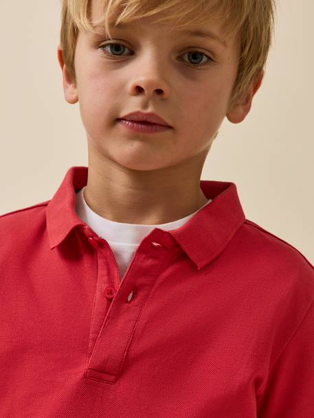 Polo garçon en coton bio Blanc+Celadon+Ciel+Marine+Rouge+Vert anglais 17 - vertbaudet enfant 
