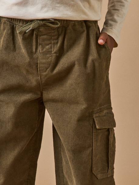 Cargo en velours garçon Marine+Taupe 5 - vertbaudet enfant 