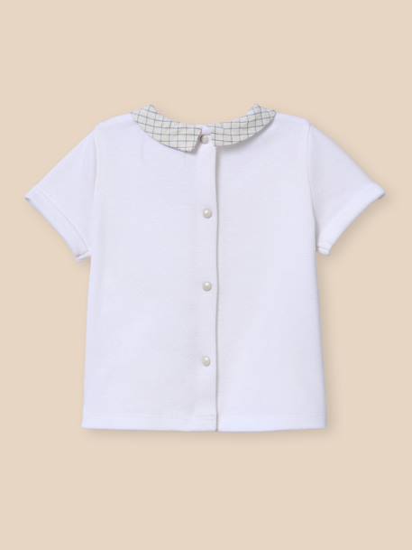 T-shirt col en seersucker en coton biologique Carreaux bleu 3 - vertbaudet enfant 