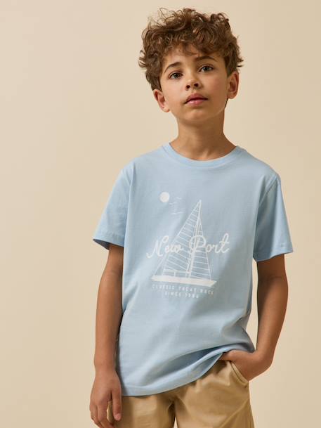 T-shirt imprimé garçon - coton biologique Blanc/surf+Bleu ciel / voilier+Bleu/skate+Celadon/fish+Gris chine/tennis+Marine / surflife 4 - vertbaudet enfant 