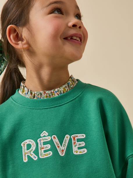 Sweat  à message en tissu liberty - coton biologique Liberty nazanin 3 - vertbaudet enfant 