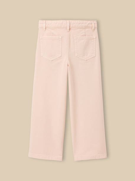 Pantalon large  en denim couleur - collection junior Amande+Nude 7 - vertbaudet enfant 