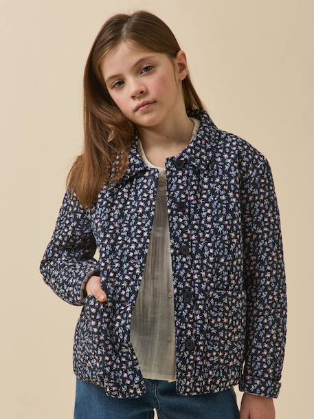 Veste matelassée Imprimé  mini roses 1 - vertbaudet enfant 