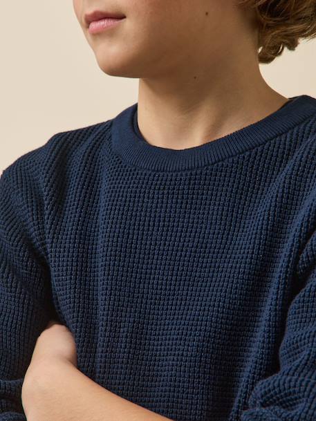 Pull point fantaisie garçon Marine+Vert 3 - vertbaudet enfant 