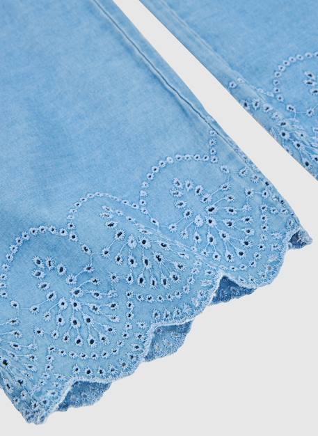Pantalon en denim à lacets Bleu 4 - vertbaudet enfant 