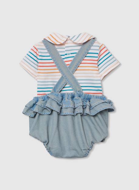 Ensemble bébé body et salopette en denim Bleu 2 - vertbaudet enfant 