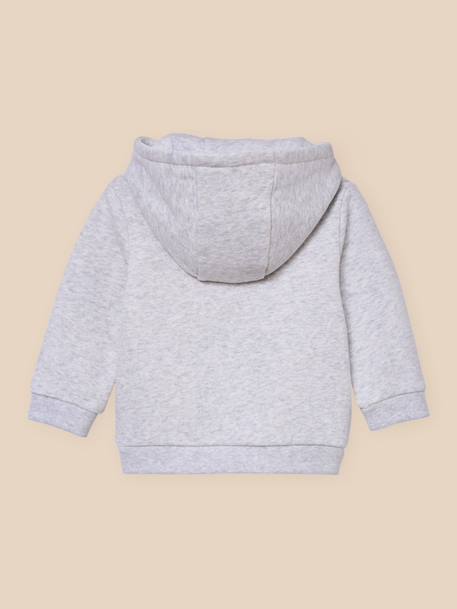 Hoodie zippé  bébé - coton biologique Gris chine clair 4 - vertbaudet enfant 