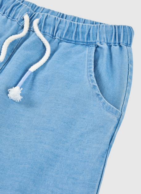 Pantalon en denim à lacets Bleu 3 - vertbaudet enfant 