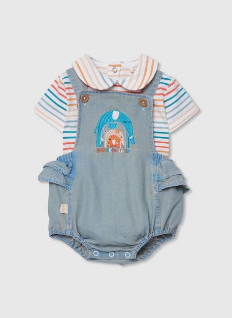 Bébé-Ensemble-Ensemble bébé body et salopette en denim