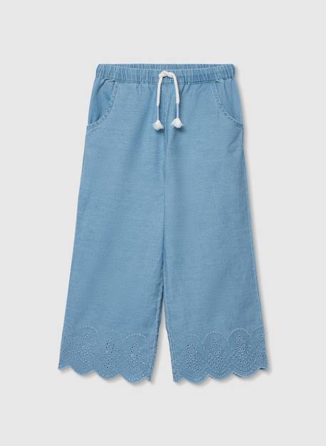 Pantalon en denim à lacets Bleu 1 - vertbaudet enfant 