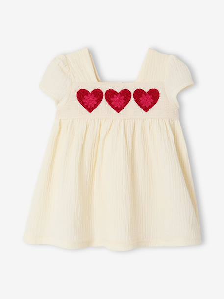 Robe bébé fille crochet cœurs écru 2 - vertbaudet enfant 