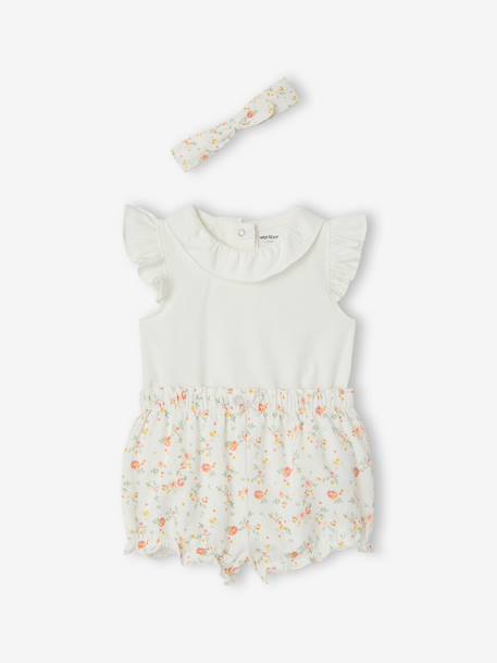 Ensemble body short bandeau écru 1 - vertbaudet enfant 