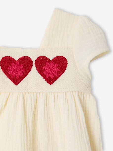 Robe bébé fille crochet cœurs écru 4 - vertbaudet enfant 