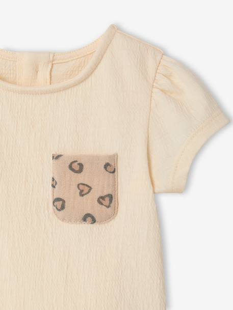 T-shirt manches courtes bébé fille vanille 2 - vertbaudet enfant 