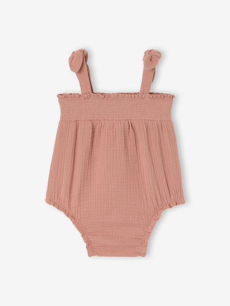 Barboteuse bretelles coton argile 2 - vertbaudet enfant 