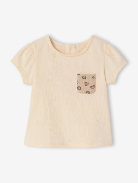 T-shirt manches courtes bébé fille vanille 1 - vertbaudet enfant 