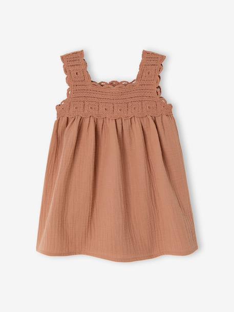 Robe bébé fille sans manches vieux rose 1 - vertbaudet enfant 