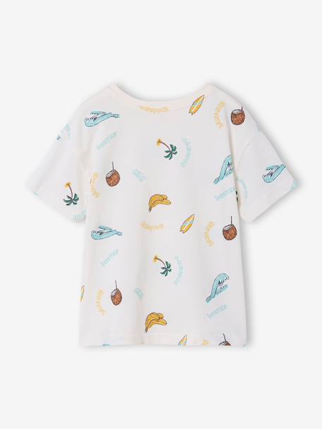 T-shirt manches courtes blanc+vert d'eau 3 - vertbaudet enfant 