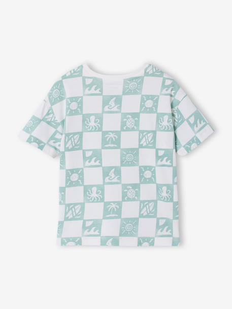 T-shirt manches courtes blanc+vert d'eau 9 - vertbaudet enfant 