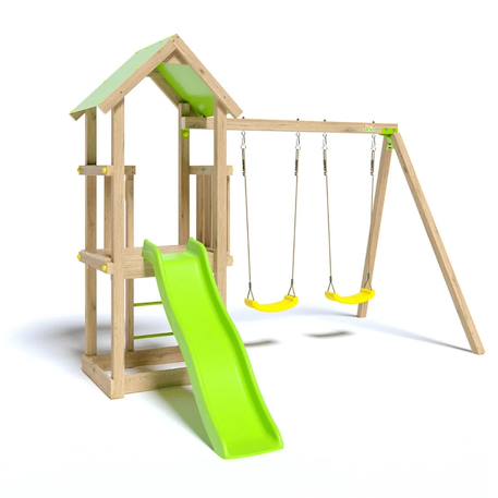 Aire de jeux avec toboggan en bois easy xperience trigano - 6 enfants Bois 2 - vertbaudet enfant 