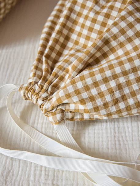 Trousse de toilette en coton vichy Vichy caramel+Vichy vert 5 - vertbaudet enfant 