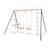 Portique balançoire métal 2,20 m axion maho - 5 enfants Bleu/corail 2 - vertbaudet enfant 