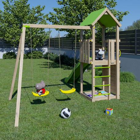 Aire de jeux en bois smart xperience trigano - 7 enfants Bois 4 - vertbaudet enfant 