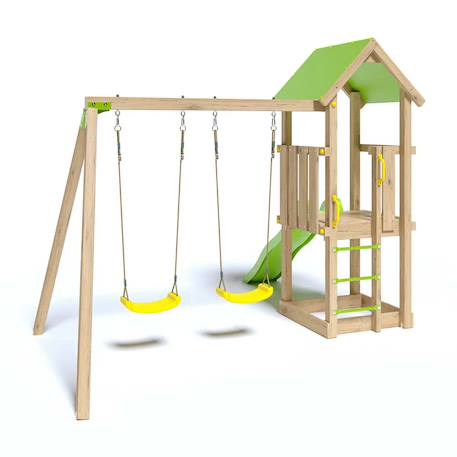 Aire de jeux avec toboggan en bois easy xperience trigano - 6 enfants Bois 3 - vertbaudet enfant 