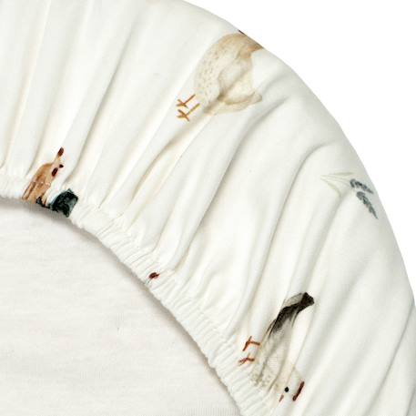 Drap housse couffin ovale gallina Écru – motif poules champêtre 4 - vertbaudet enfant 