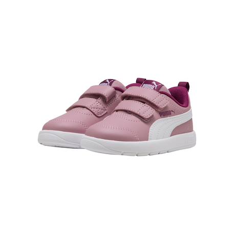 Baskets basses  enfant à scratch Poised rose puma blanc berry 4 - vertbaudet enfant 