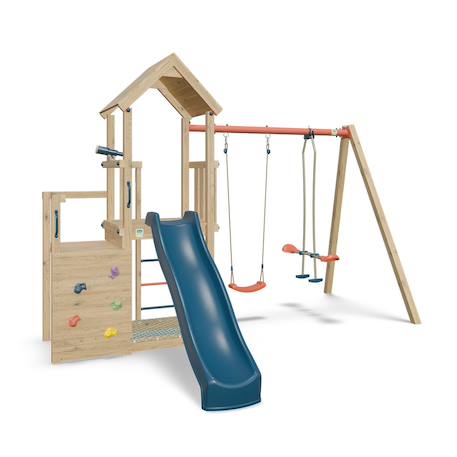 Aire de jeux avec toboggan xchange player poutre métal pour enfants Bois 2 - vertbaudet enfant 