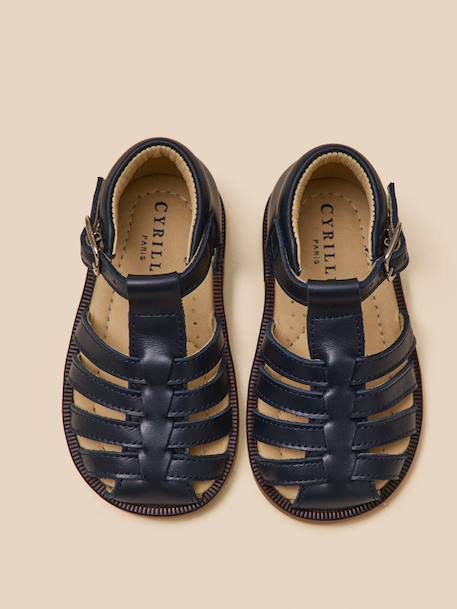 Sandales fisher en cuir bébé Marine 3 - vertbaudet enfant 