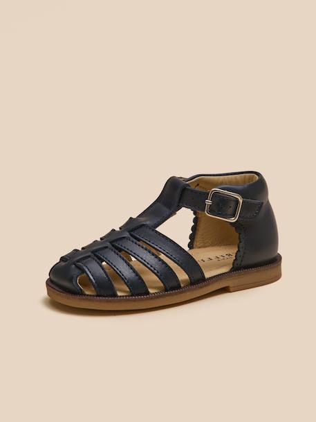 Sandales fisher en cuir bébé Marine 2 - vertbaudet enfant 