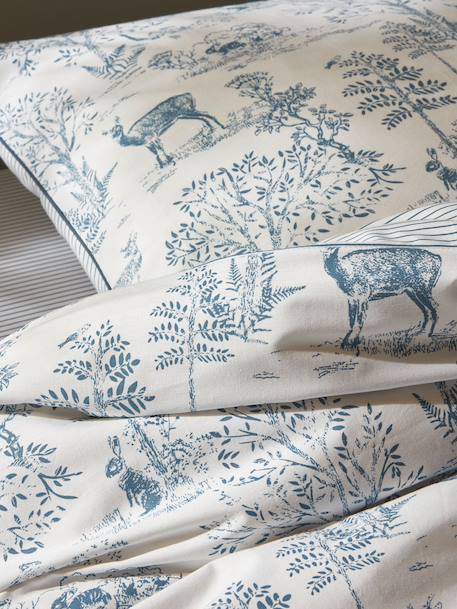Housse de couette coton 'esprit petit jouy' Jouy bleu+Jouy rose 3 - vertbaudet enfant 