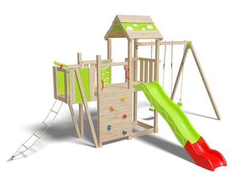 Aire de jeux avec toboggan 2,20 m starry xpression - 10 enfants Bois 2 - vertbaudet enfant 